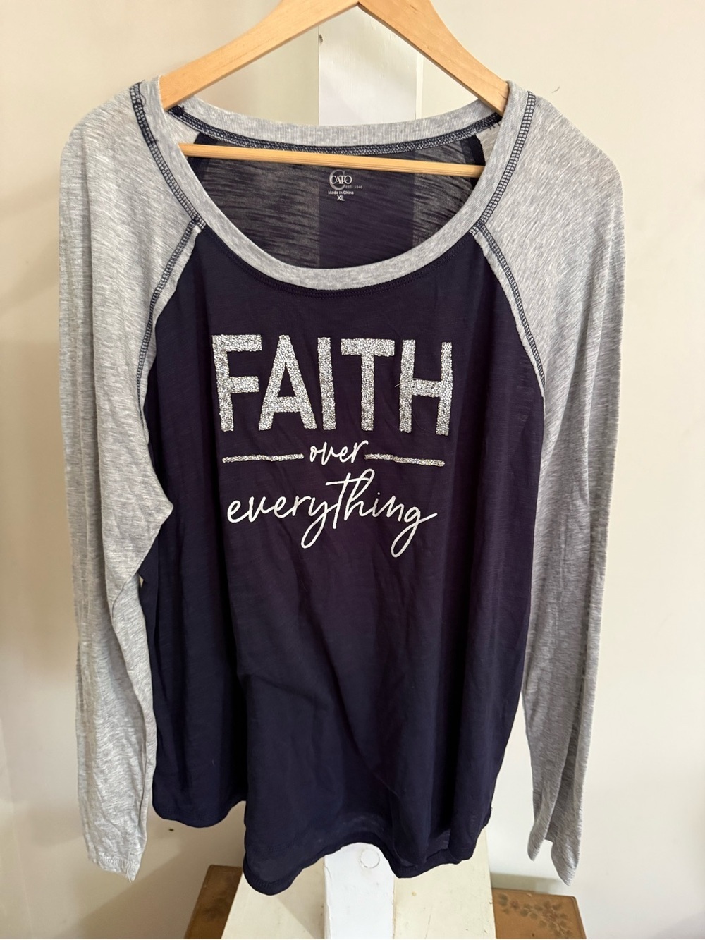 NWT Faith Over Everything Long Sleeve Tee